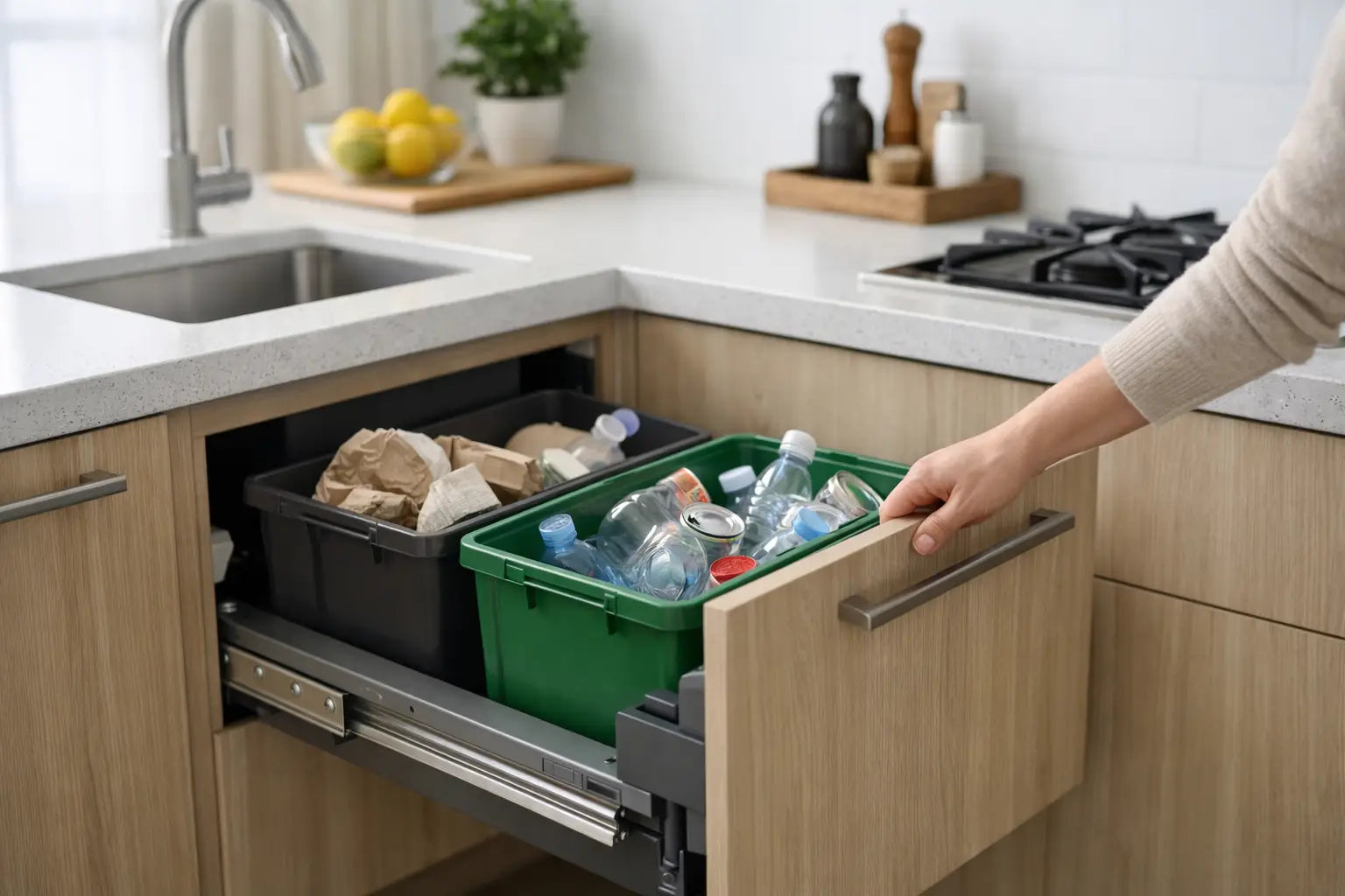 How to Hide Recycling Bins in Kitchen