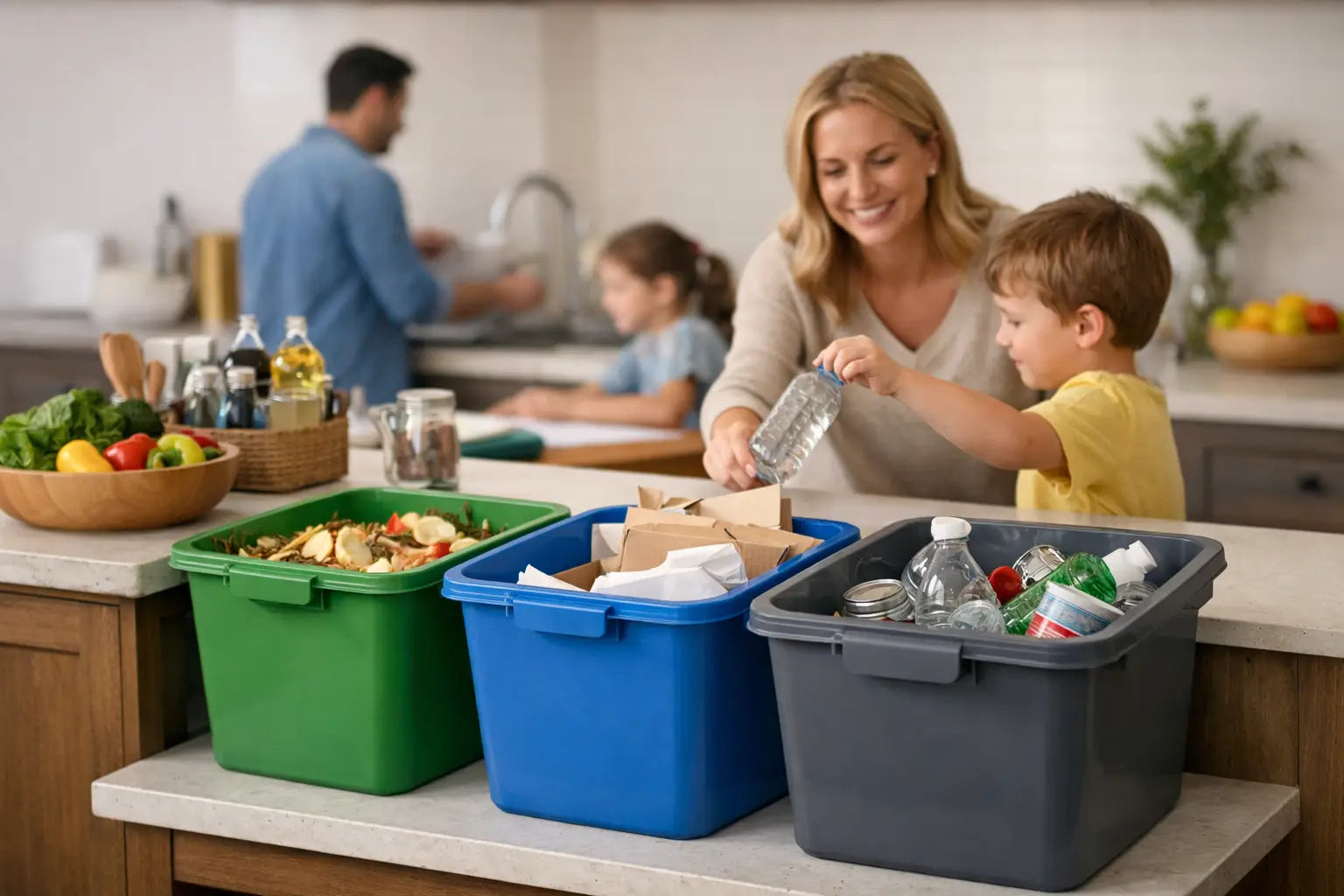 Family Kitchen Recycling System That Works