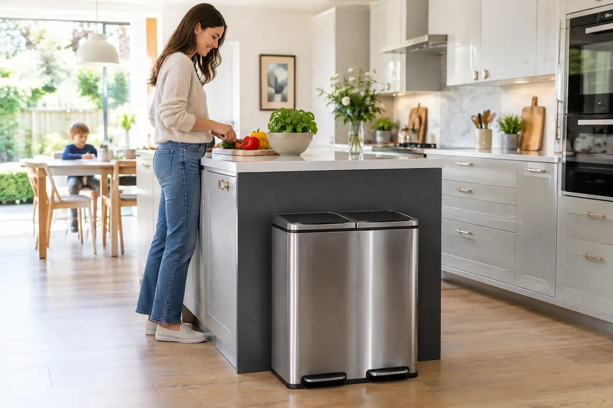 Large Dual Recycling Bin UK | Kitchen Buying Guide