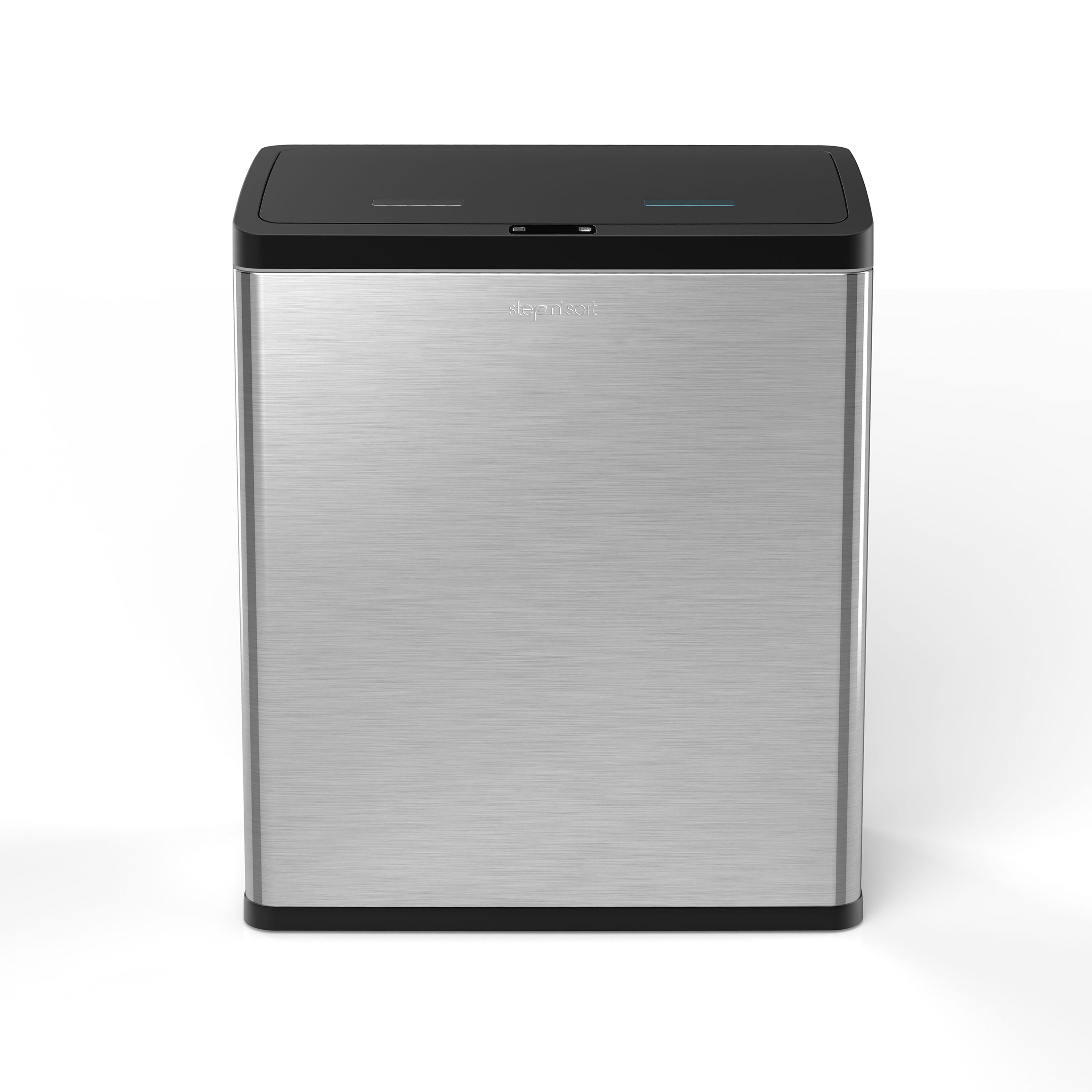 Step N’ Sort 60L Touchless Dual Recycling & Waste Bin – Motion Sensor Kitchen Bin with Removable Inner Compartments (Stainless Steel)