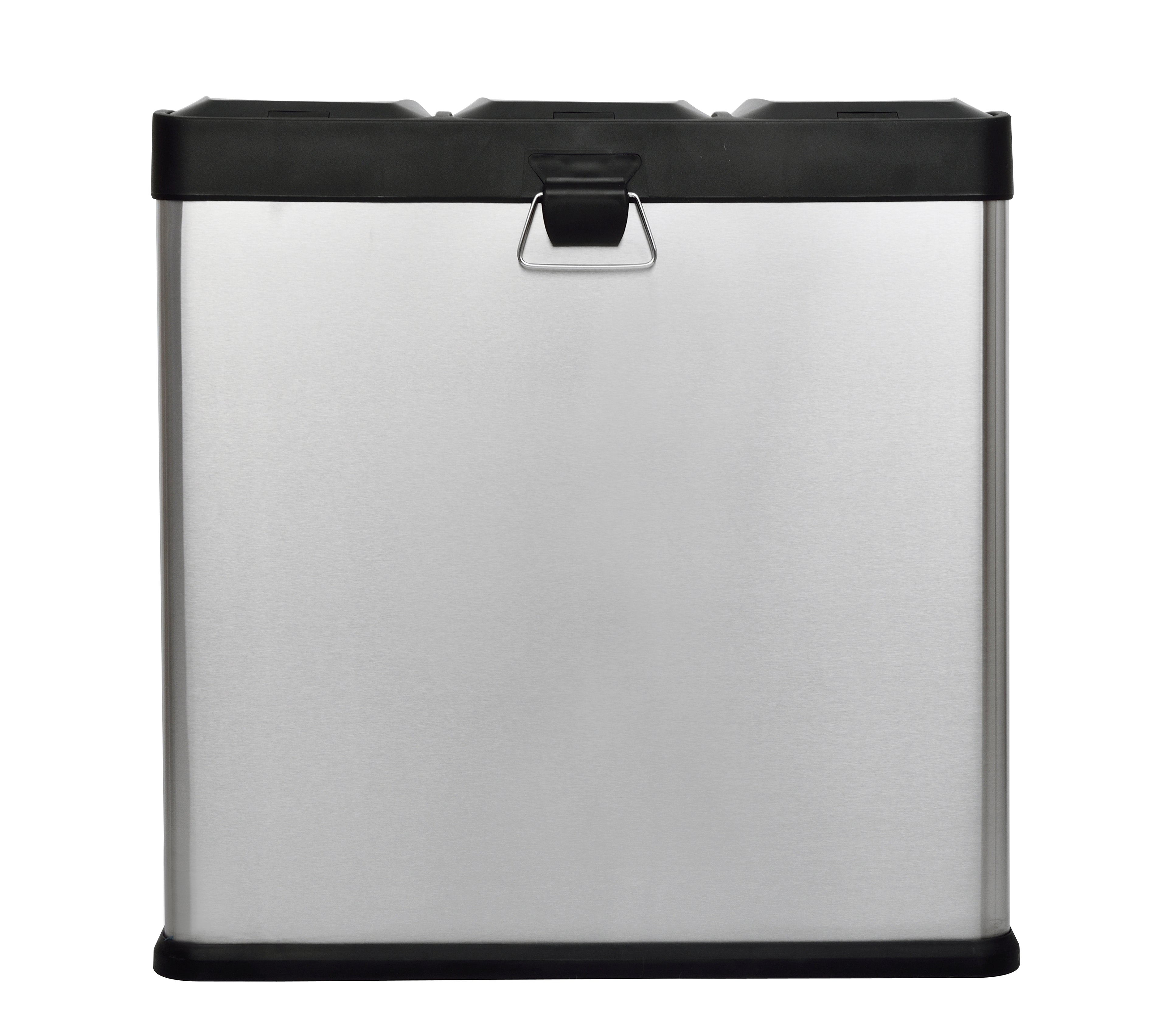 Step N’ Sort 60L 3-Compartment Kitchen Recycling Bin – Triple Waste & Recycling System with Step Pedals (Stainless Steel)