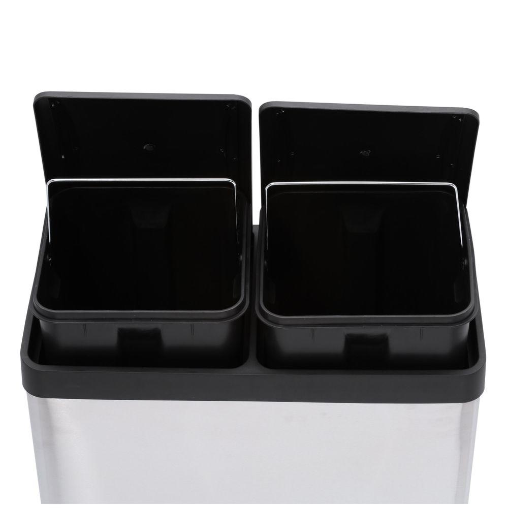 Step N’ Sort 60L Dual Compartment Pedal Recycling & Rubbish Bin – Stainless Steel