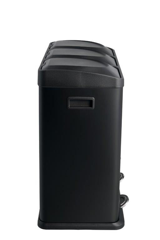 Step N’ Sort 60L 3-Compartment Kitchen Recycling Bin – Triple Waste & Recycling System with Step Pedals (Black Stainless Steel)