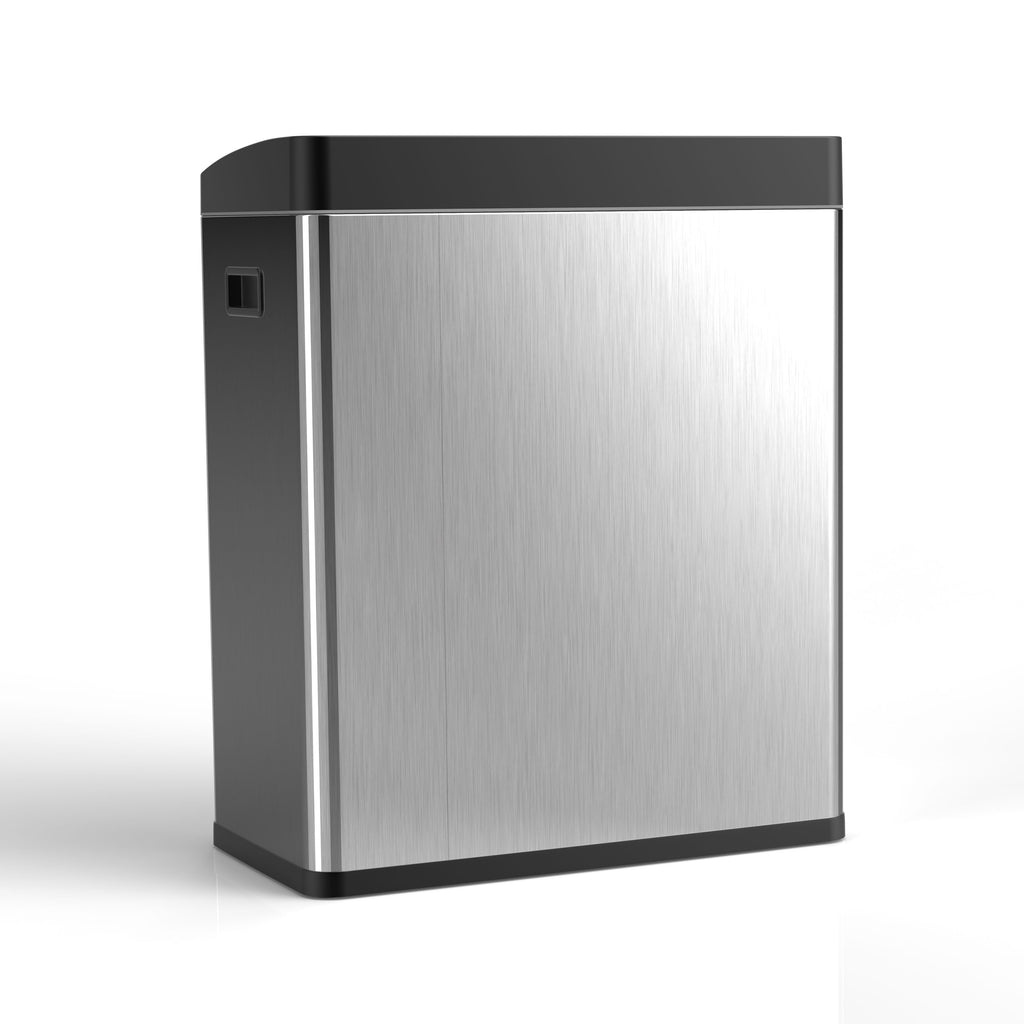 Step N’ Sort 60L Touchless Dual Recycling & Waste Bin – Motion Sensor Kitchen Bin with Removable Inner Compartments (Stainless Steel)