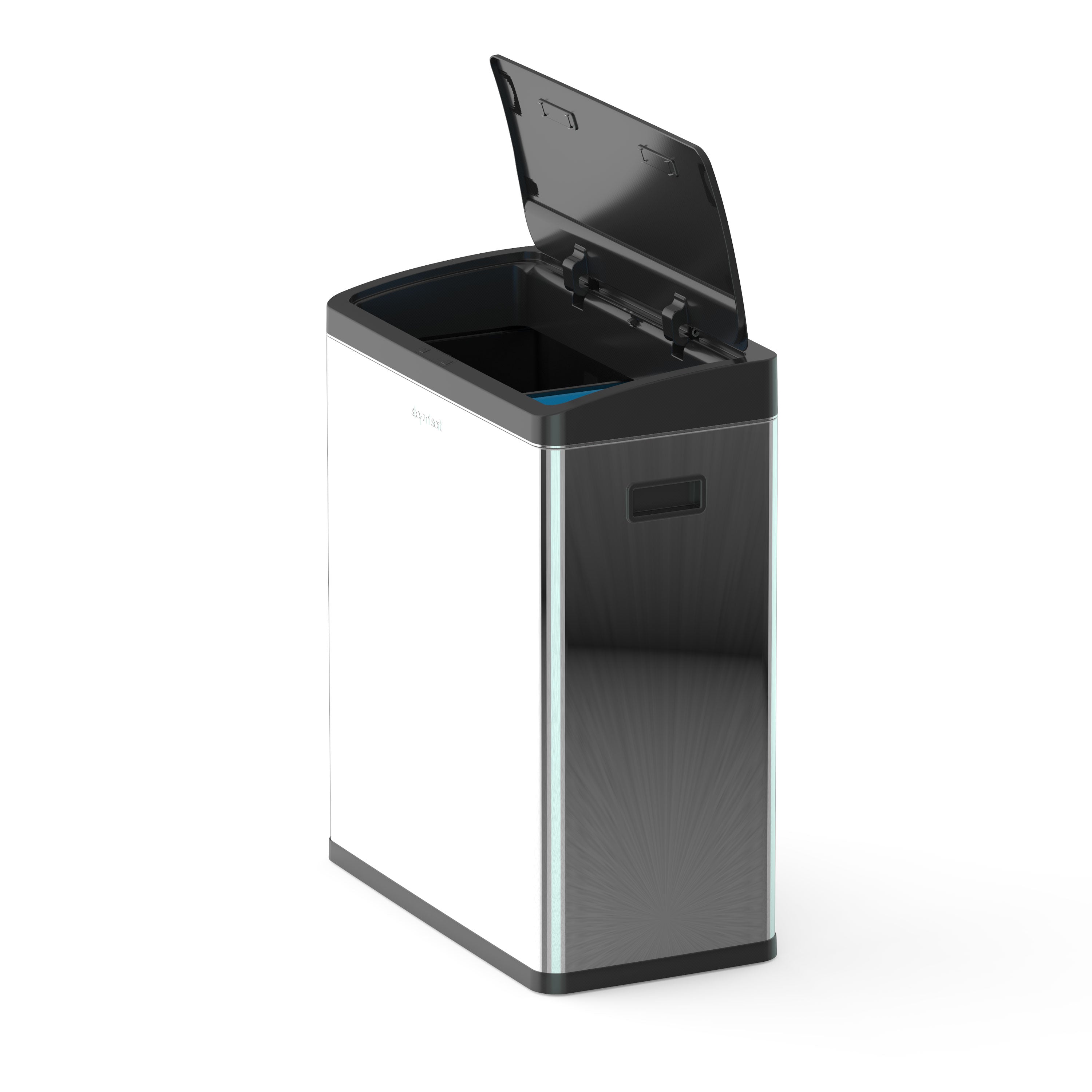 Step N’ Sort 60L Touchless Dual Recycling & Waste Bin – Motion Sensor Kitchen Bin with Removable Inner Compartments (Stainless Steel)