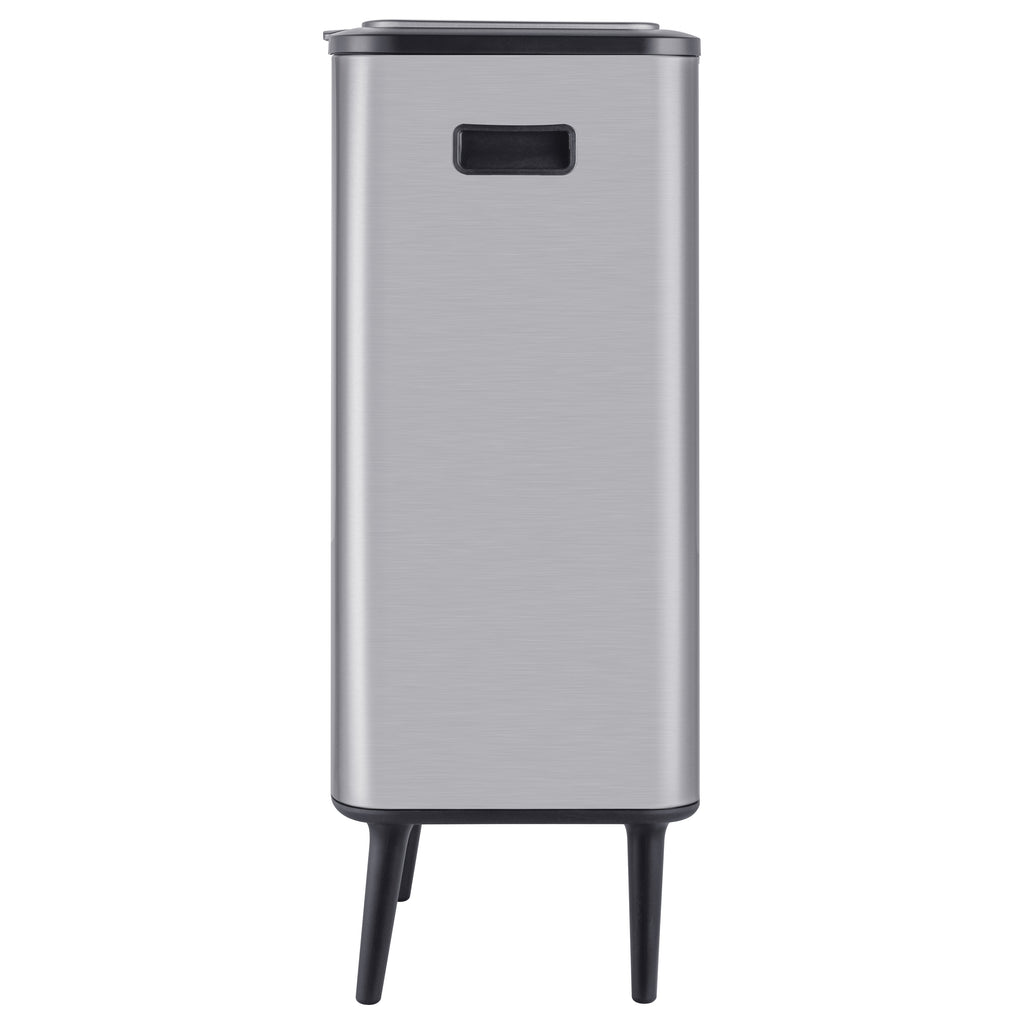 Step N’ Sort 60L Raised Dual Compartment Touch Top Recycling & Rubbish Bin – Stainless Steel