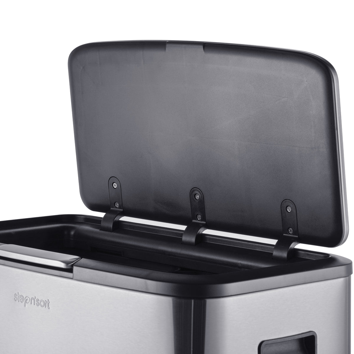 Step N’ Sort 60L Raised Dual Compartment Touch Top Recycling & Rubbish Bin – Stainless Steel