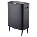 Step N’ Sort 60L Raised Dual Compartment Touch Top Recycling & Rubbish Bin – Matte Black