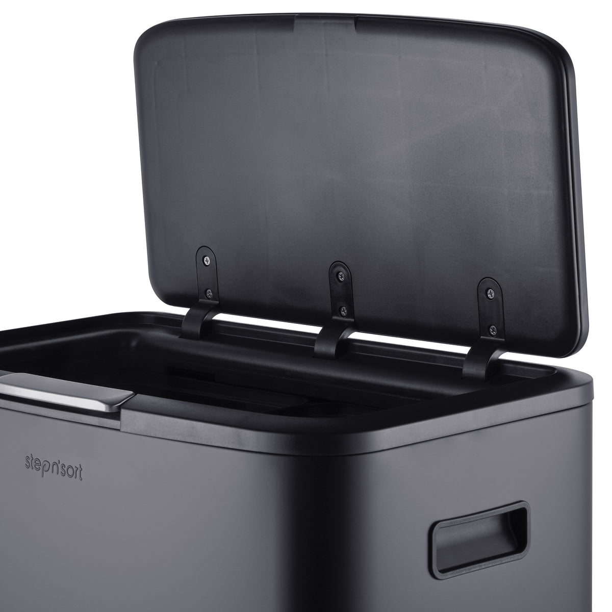 Step N’ Sort 60L Raised Dual Compartment Touch Top Recycling & Rubbish Bin – Matte Black