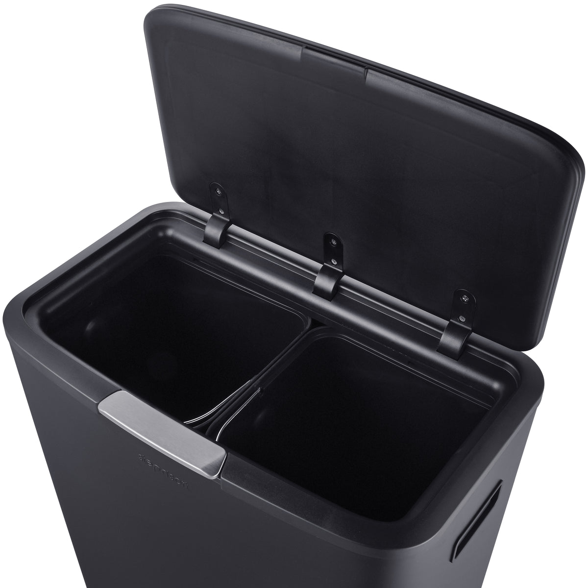 Step N’ Sort 60L Raised Dual Compartment Touch Top Recycling & Rubbish Bin – Matte Black