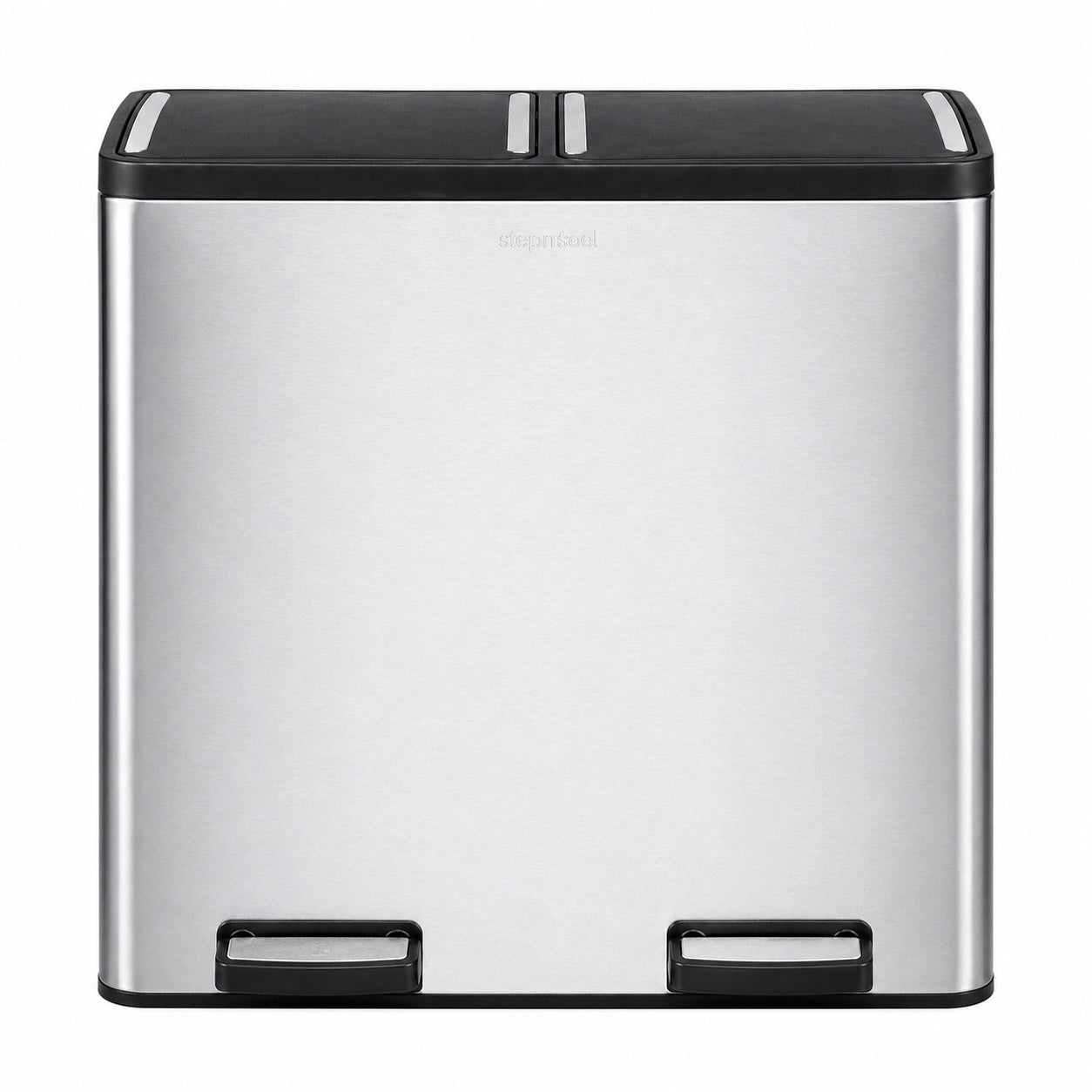 Step N’ Sort 70L Dual Compartment Stainless Steel Rubbish & Recycling Bin – Soft-Close Lid, Hands-Free Pedals, Removable Inner Bins
