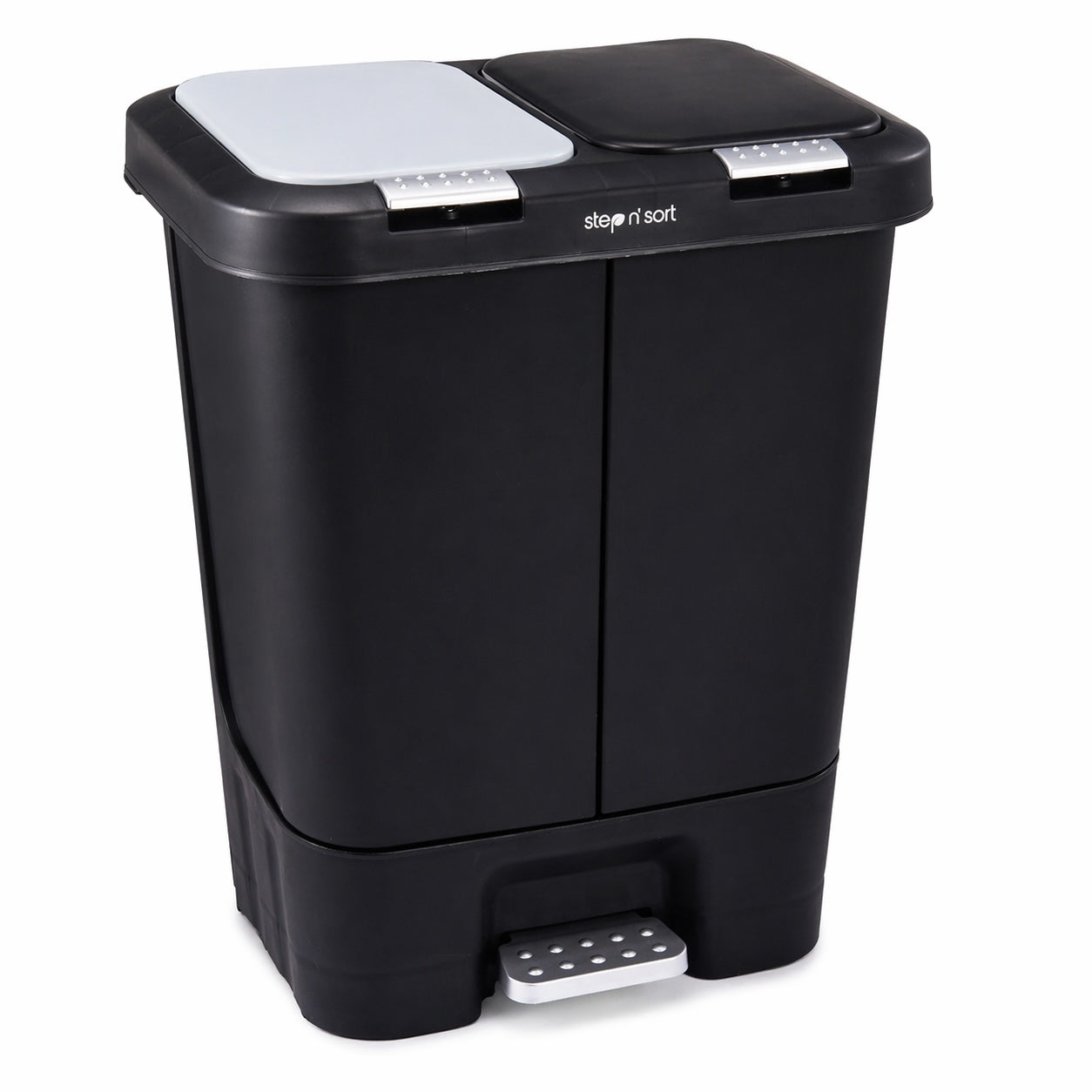 Step N’ Sort 40L Dual Compartment Recycling Bin – Slim Space-Saving Kitchen Waste System (2 × 20L), Black