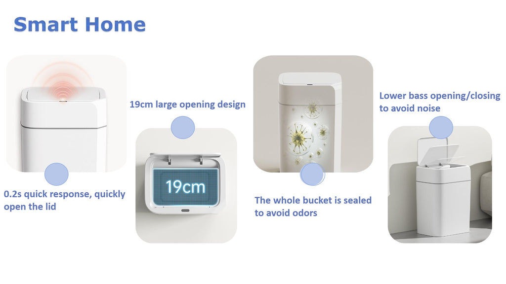 Step N’ Sort Motion Sensor Bins – 2 Pack Touchless Bin Set (16L + 11L)