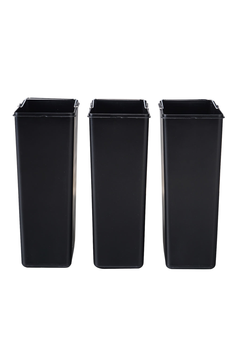 Step N’ Sort 54L 3-Compartment Kitchen Recycling Bin – Triple Waste & Recycling System with Step Pedals (Black Stainless Steel)