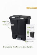 Step N Sort 40L dual garbage bin black kitchen