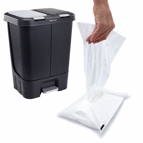Step N Sort 40L dual recycling bin with custom fit trash bags 