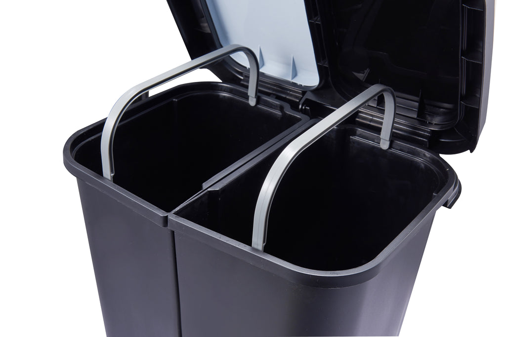 Step N Sort 40L dual recycling bin with removable inner buckets and carry handles