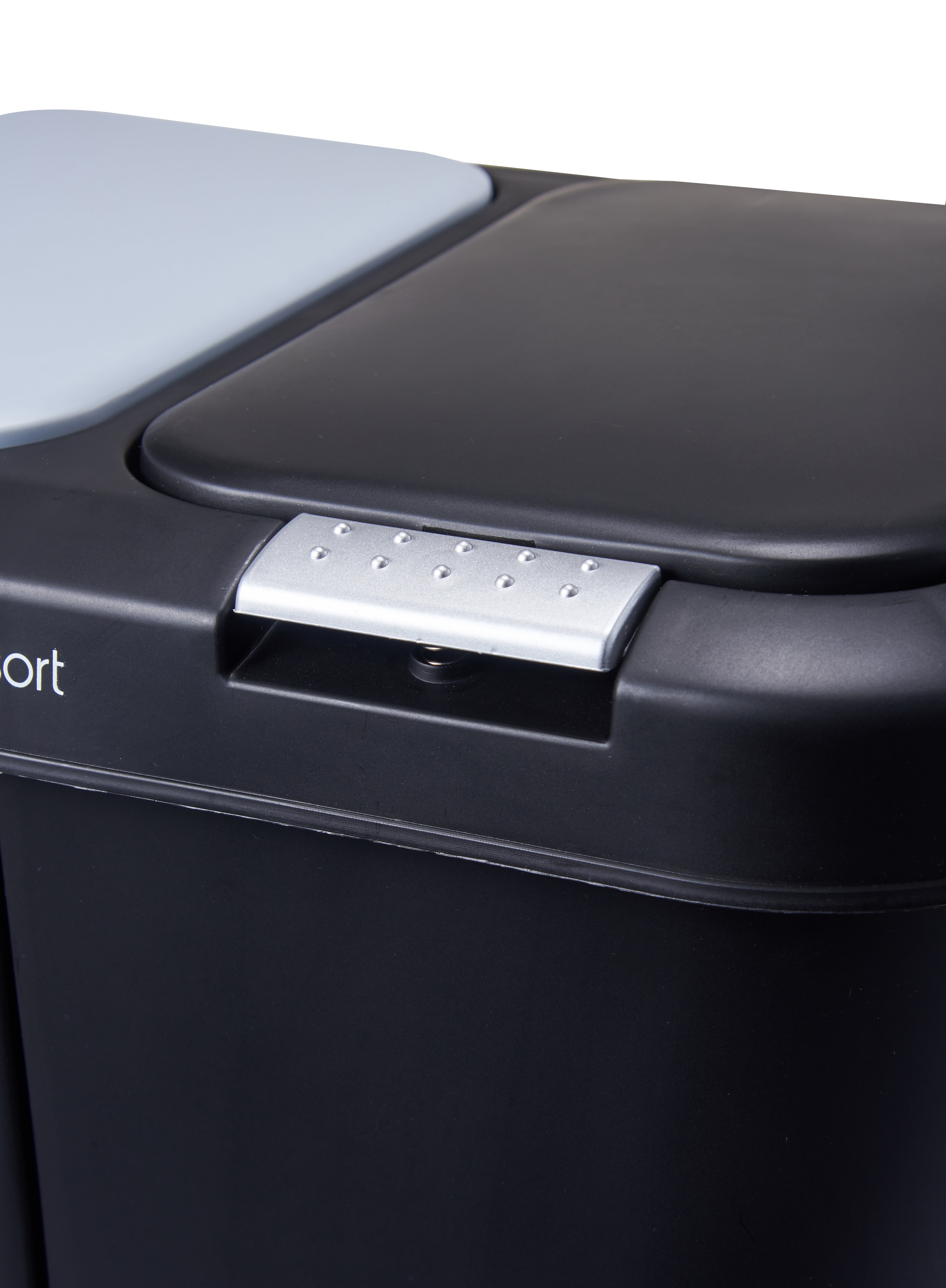 Step N Sort 40L dual recycling bin black kitchen pedal bin